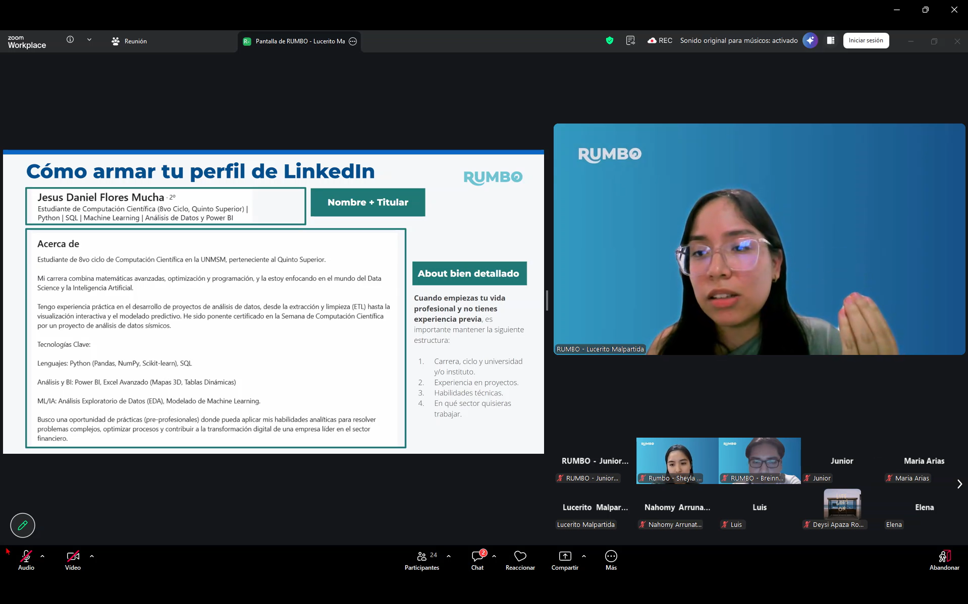 Charla Potencia tu Perfil Profesional con IA - Equipo